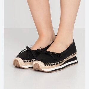 Tory Burch Sport ballet Black Espadrille Flats/platform NEW